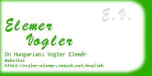 elemer vogler business card